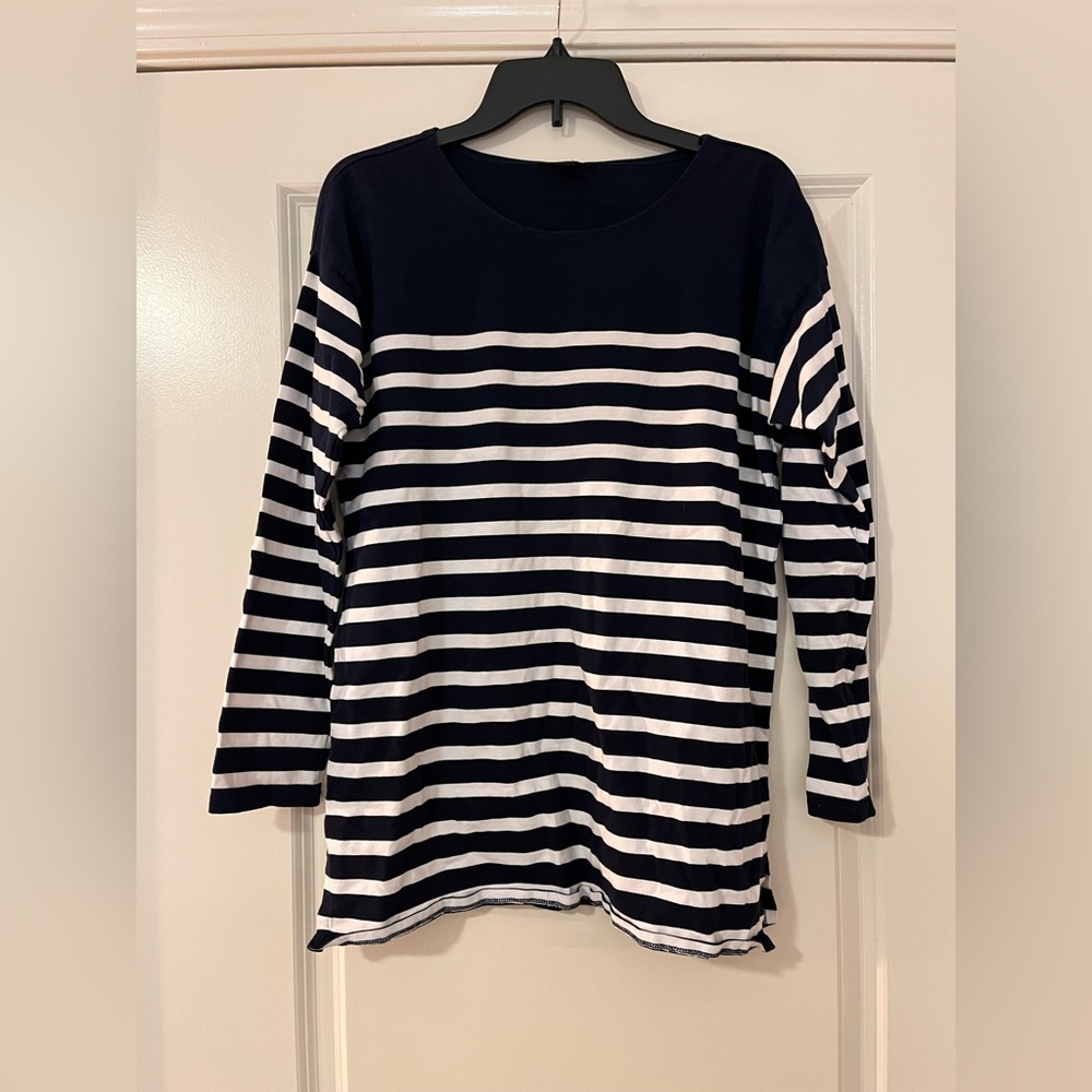 J. Crew Striped Shirt | Medium | Navy & White